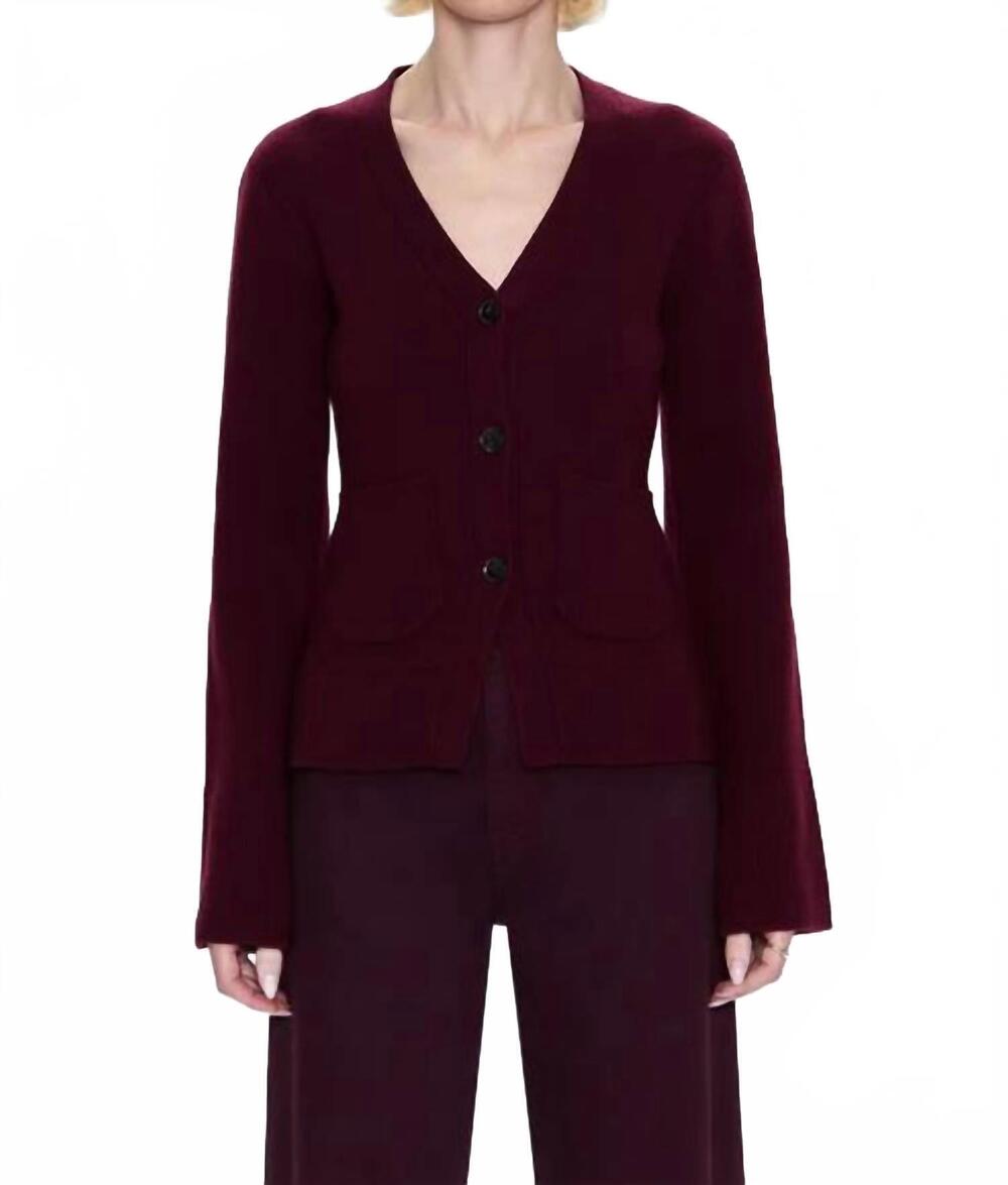 NEW PISTOLA aeron cardigan in claret